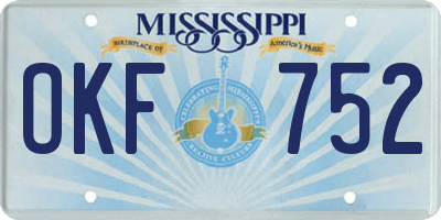 MS license plate OKF752