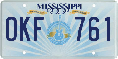 MS license plate OKF761
