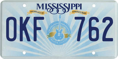 MS license plate OKF762