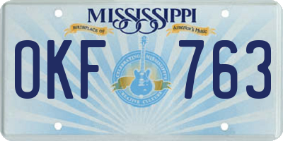 MS license plate OKF763