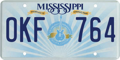 MS license plate OKF764