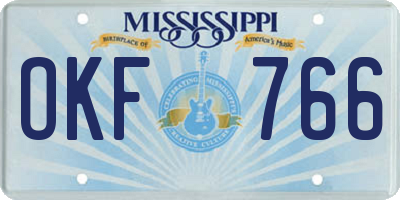 MS license plate OKF766