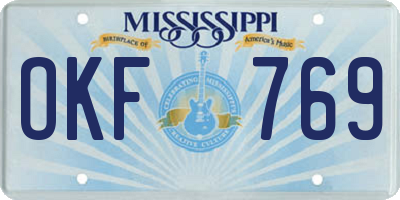 MS license plate OKF769