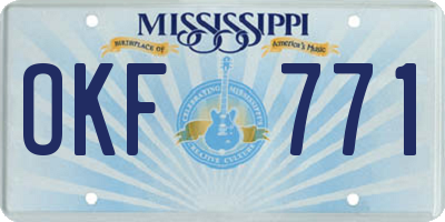 MS license plate OKF771