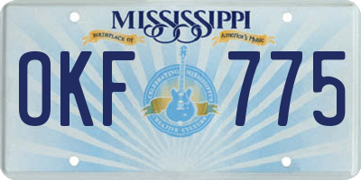 MS license plate OKF775