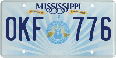 MS license plate OKF776