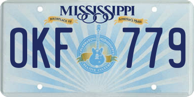 MS license plate OKF779