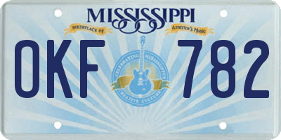 MS license plate OKF782