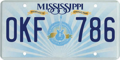 MS license plate OKF786