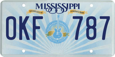 MS license plate OKF787