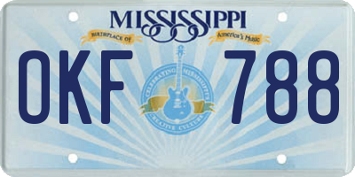 MS license plate OKF788