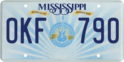 MS license plate OKF790
