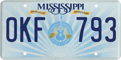 MS license plate OKF793