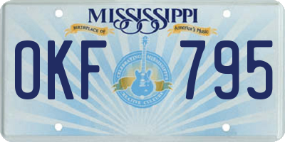 MS license plate OKF795