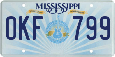 MS license plate OKF799