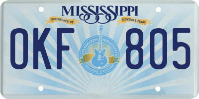 MS license plate OKF805