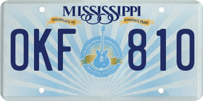 MS license plate OKF810