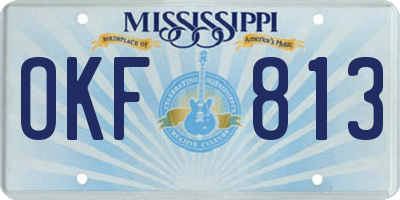 MS license plate OKF813