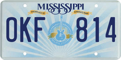 MS license plate OKF814