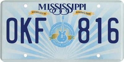 MS license plate OKF816