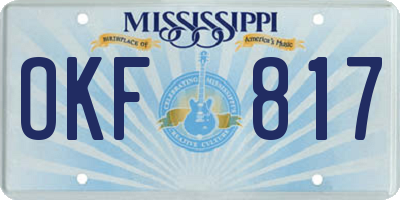 MS license plate OKF817