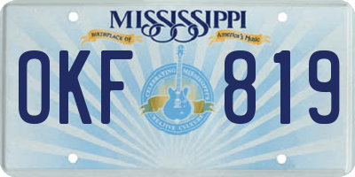 MS license plate OKF819