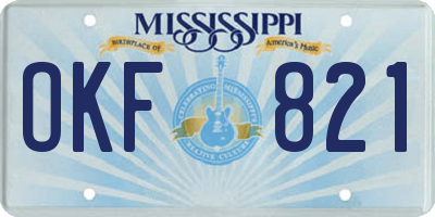 MS license plate OKF821