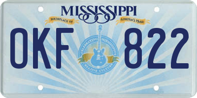 MS license plate OKF822