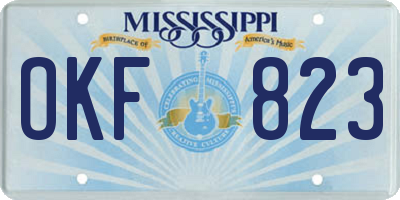 MS license plate OKF823