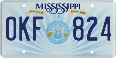 MS license plate OKF824