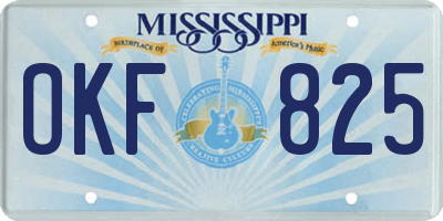 MS license plate OKF825
