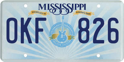 MS license plate OKF826