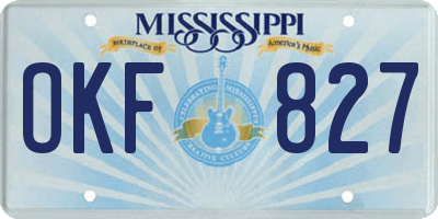 MS license plate OKF827