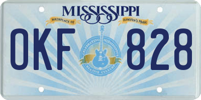 MS license plate OKF828