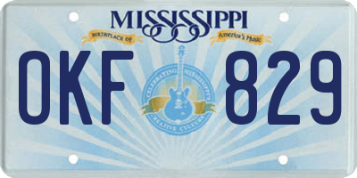 MS license plate OKF829