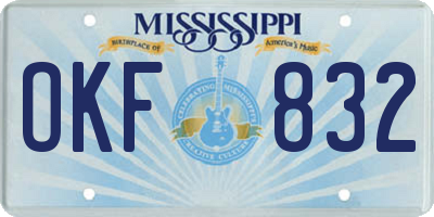 MS license plate OKF832