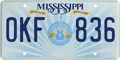 MS license plate OKF836