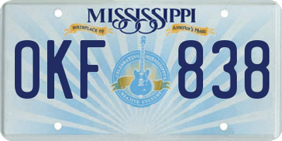 MS license plate OKF838
