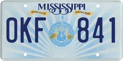 MS license plate OKF841