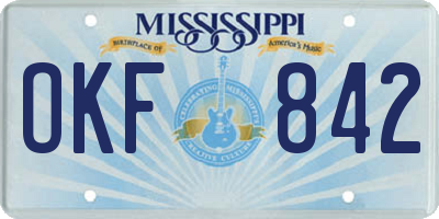 MS license plate OKF842