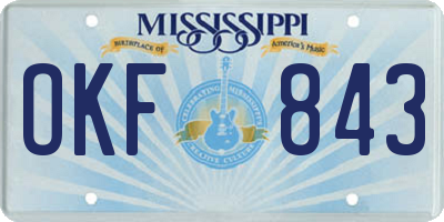 MS license plate OKF843