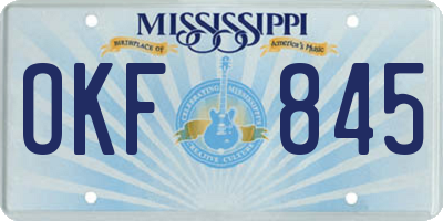MS license plate OKF845