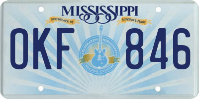 MS license plate OKF846