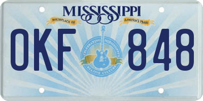 MS license plate OKF848