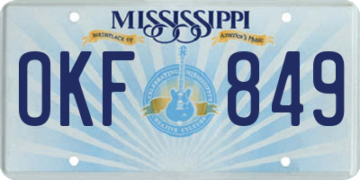 MS license plate OKF849