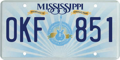 MS license plate OKF851