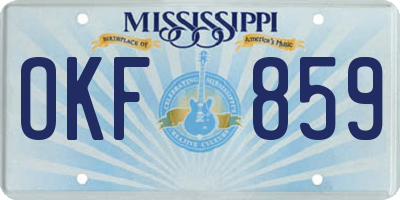 MS license plate OKF859