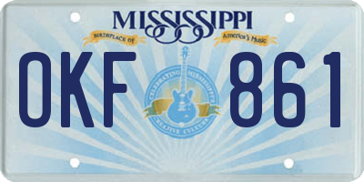 MS license plate OKF861