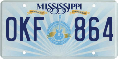 MS license plate OKF864