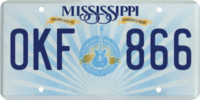 MS license plate OKF866